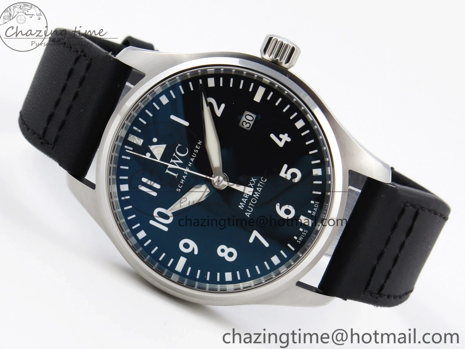 MIROTIME 0210 Pilot Mark XX IW328201 ZF 1:1 Best Edition Black Dial on Black Leather Strap A Affordable 7028